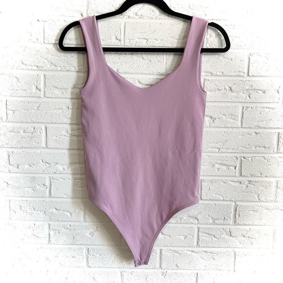 Free People Dusty Mauve Clean Lines Bodysuit Size M/L - Picture 2 of 5